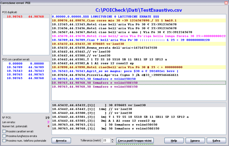 Visualizzazione e correzione anomalie Visualizzazione e correzione anomalie